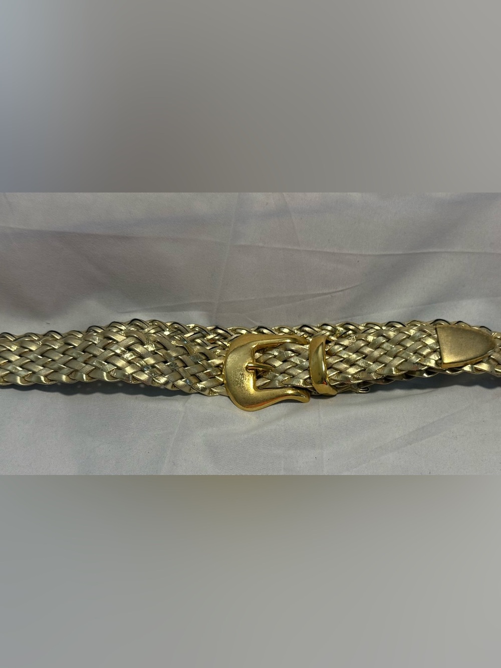Women’s Gold Braided Women's Belt with Metal Buckle